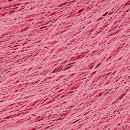 Microscopic view of tightly overlapping pink fibers forming a dense texture that resembles a woven mesh or fabric.