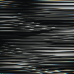 Dark gray abstract background featuring layers of smooth, glossy, slightly wavy horizontal lines resembling stacked metal plates.